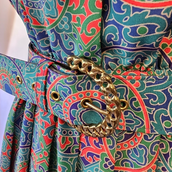 Vintage 1980s Leslie Fay Mandala Secretary Dress - Picture 11 of 15